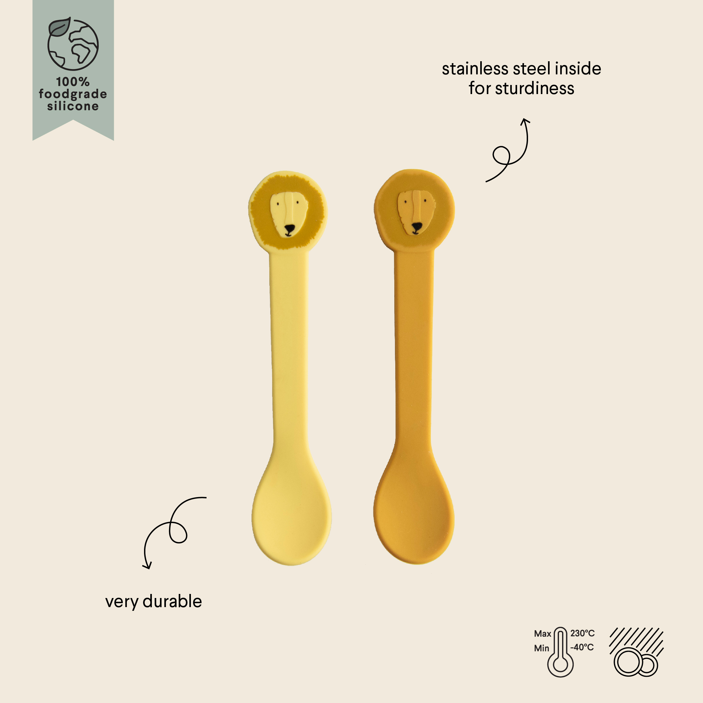 Cuillère silicone 2-pack - Mr. Lion
